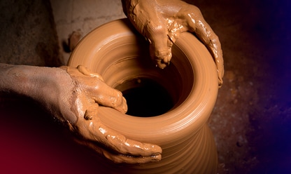 hands making ceramics