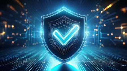 Security shield with checkmark image