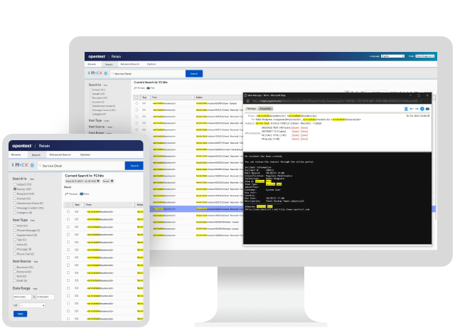 OpenText Retain Unified Archiving running on a computer