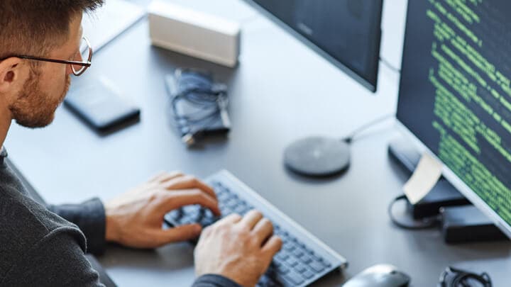 Person working on a computer