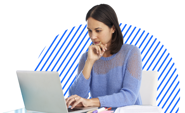 A person working at a laptop 