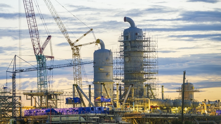 An oil refinery 